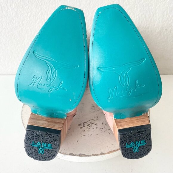 Lane SMOKESHOW Womens Cowboy Boots 6 Pink Leather Western Cowgirl Mid Calf Tall - Picture 8 of 11